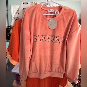 Peach 'Blessed' Sweatshirt Girls